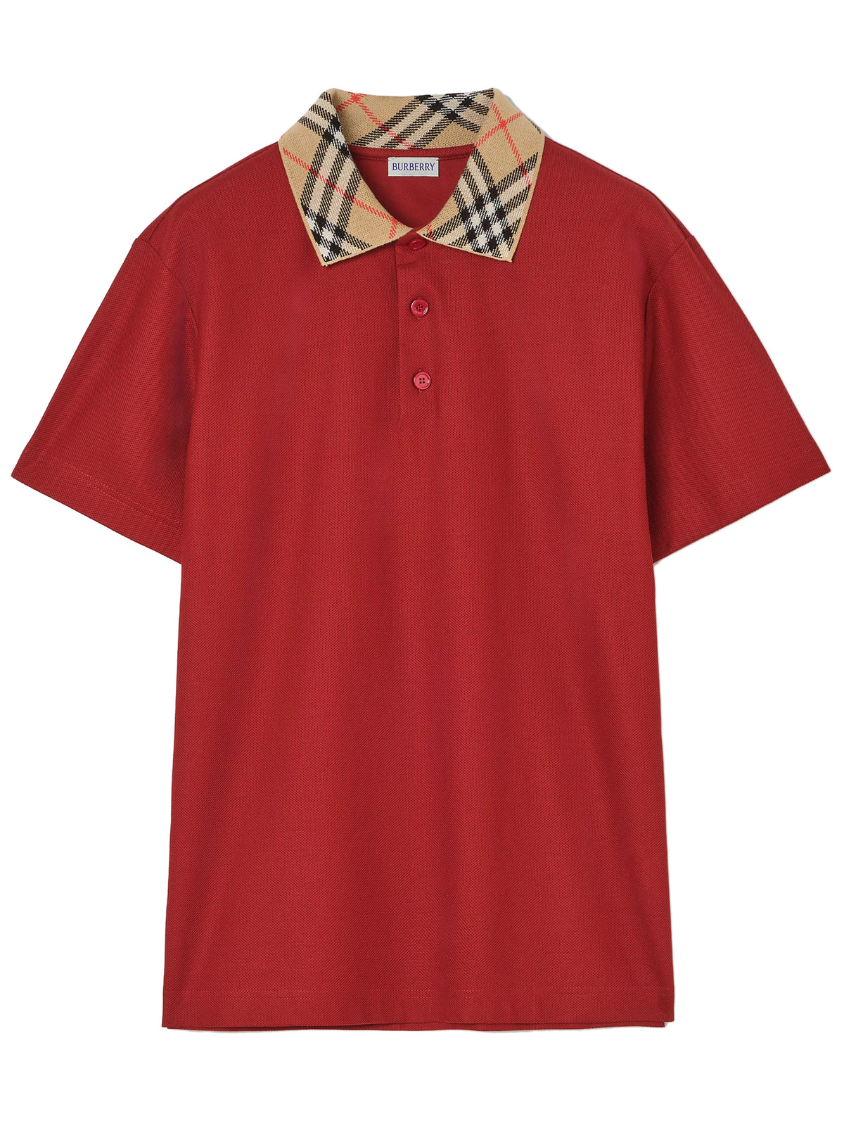 Polo in cotone con colletto check