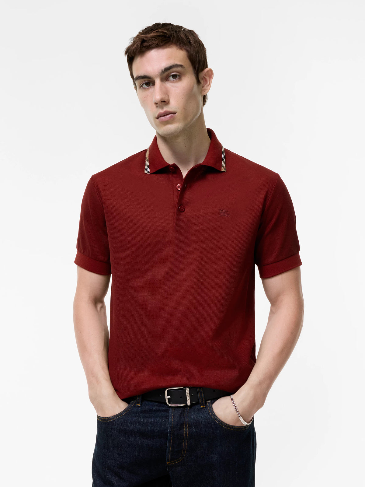 Polo con finiture Check