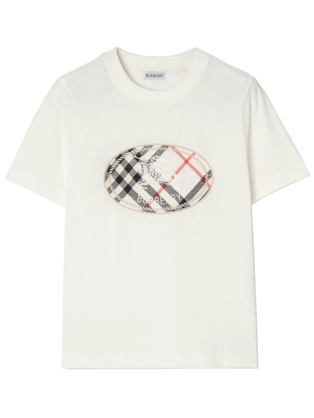 T-shirt in cotone Check con Knight Stamp
