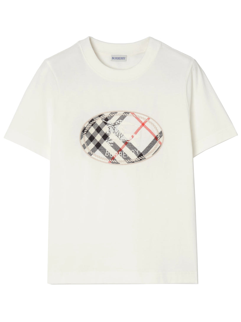 T-shirt in cotone Check con Knight Stamp