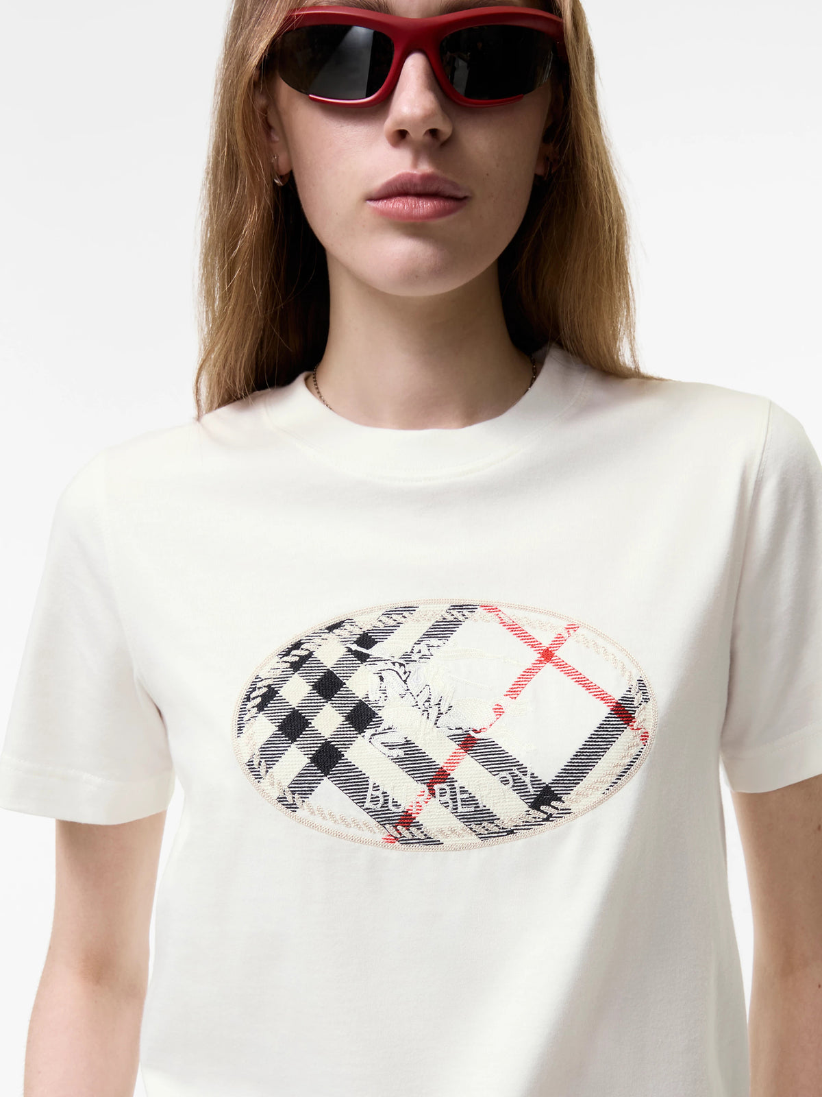 T-shirt in cotone Check con Knight Stamp