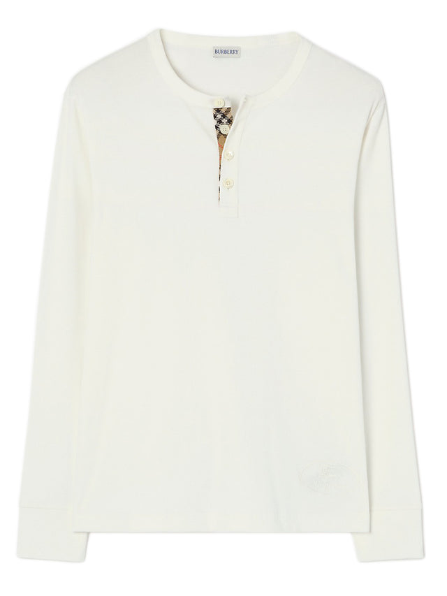 Top in cotone a maniche lunghe