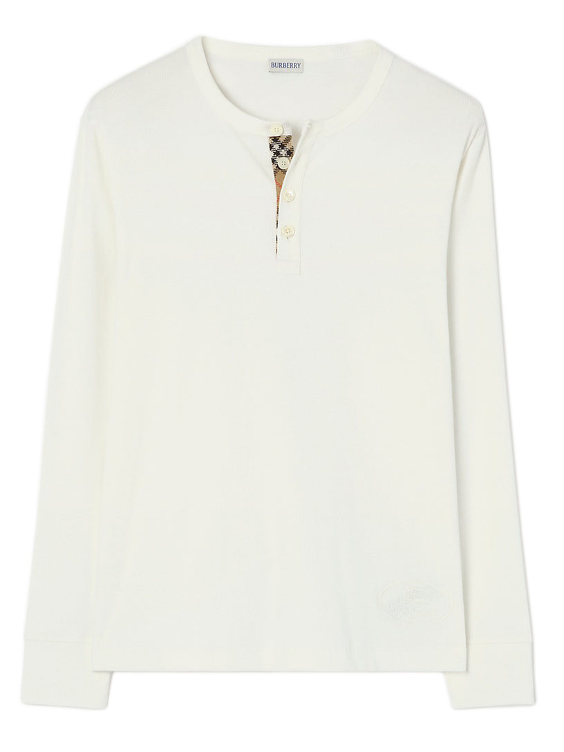 Top in cotone a maniche lunghe