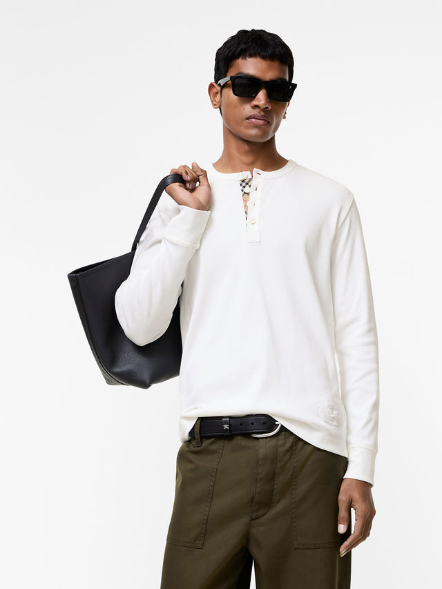 Top in cotone a maniche lunghe