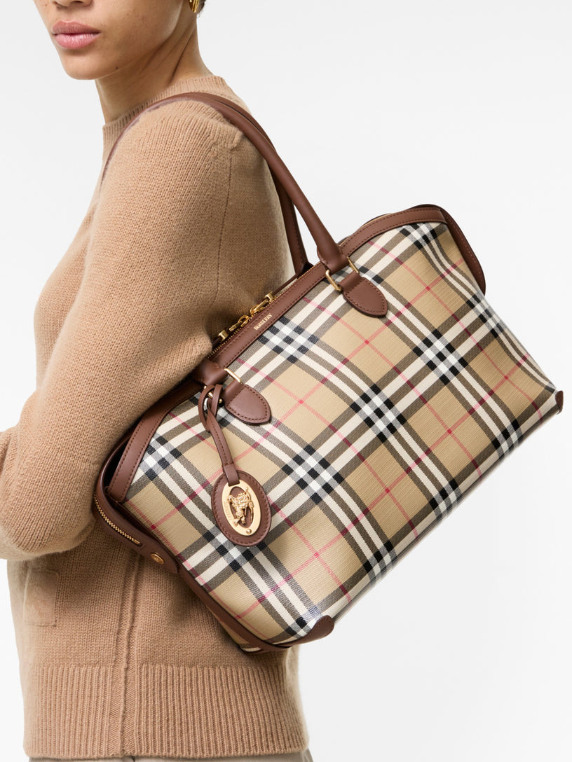 Tote Check piccola con cerniera