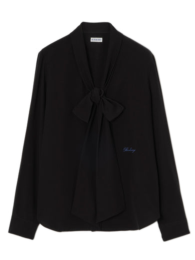 Blusa sciarpa in crepe de chine di seta