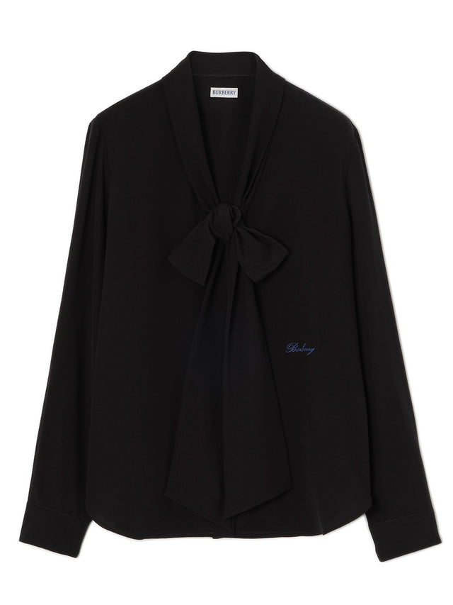 Blusa sciarpa in crepe de chine di seta