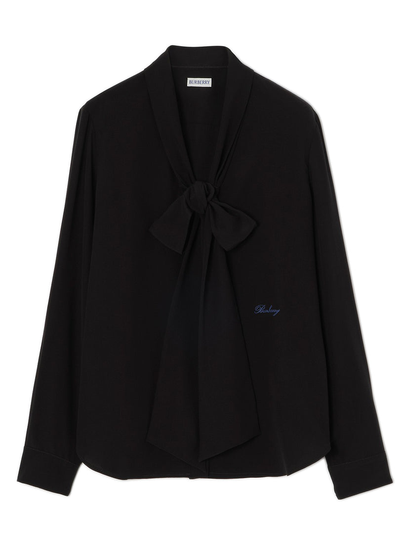 Blusa sciarpa in crepe de chine di seta