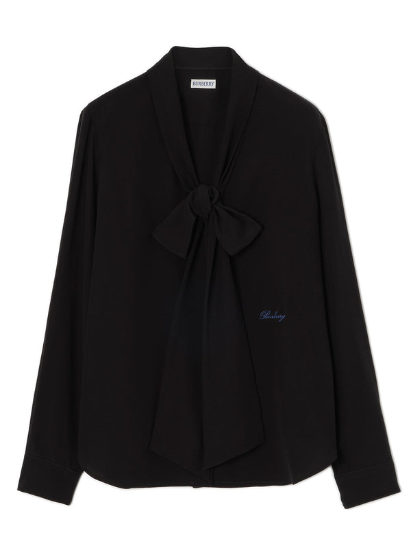 Silk crepe de chine scarf blouse