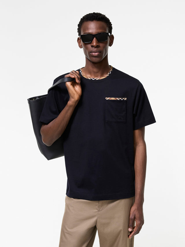 T-shirt con finiture Check