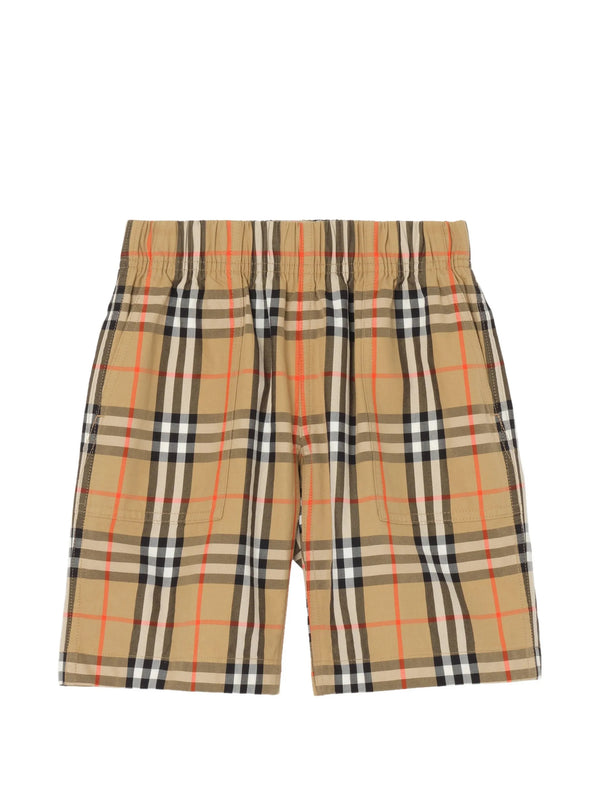 Check Cotton Cargo Shorts