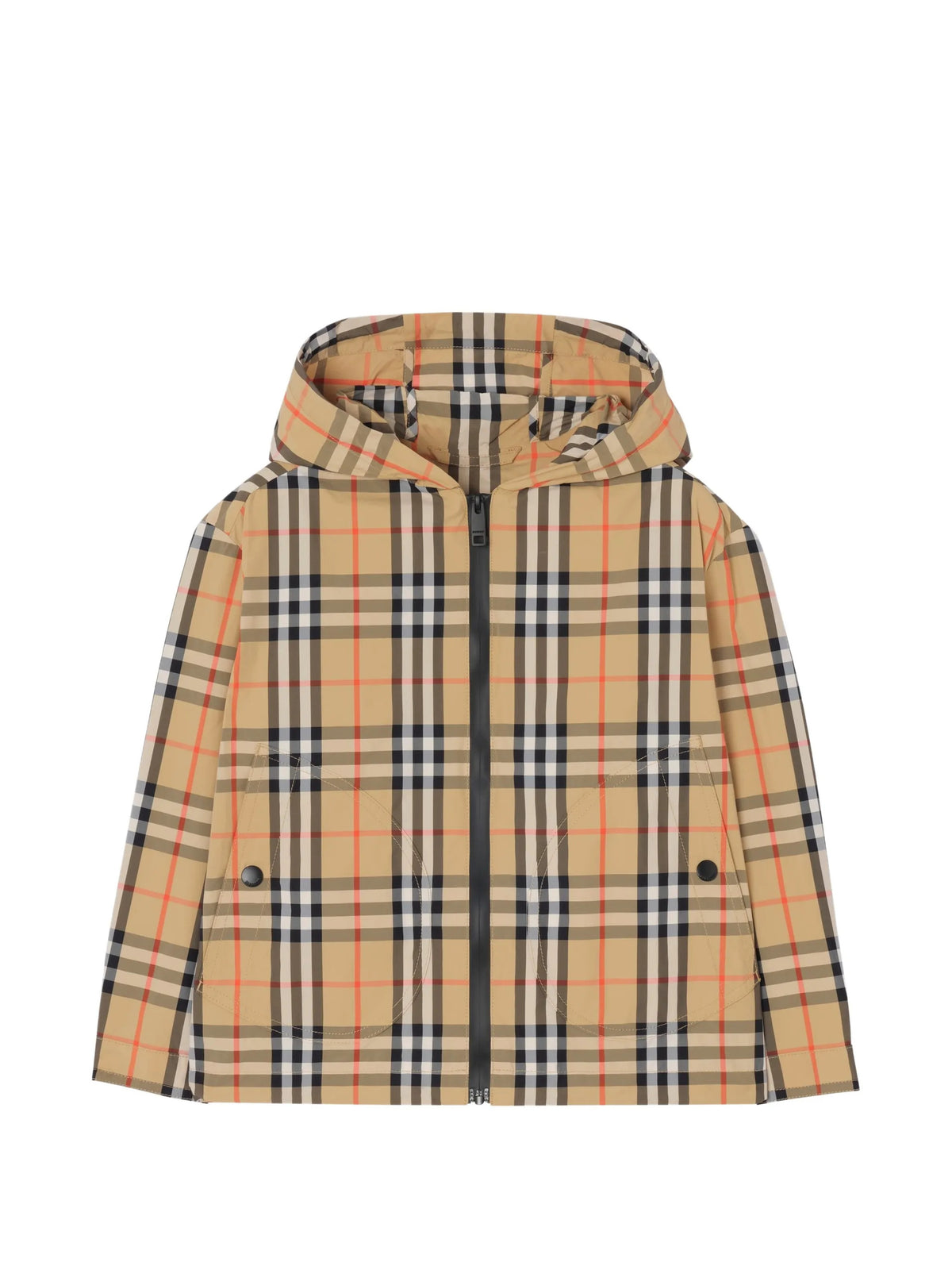 Giacca in nylon Check con cappuccio