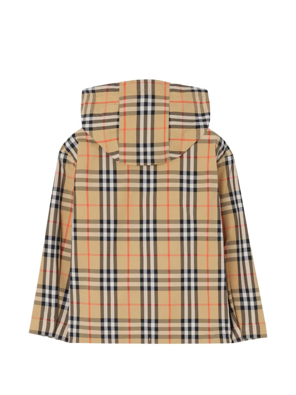 Giacca in nylon Check con cappuccio