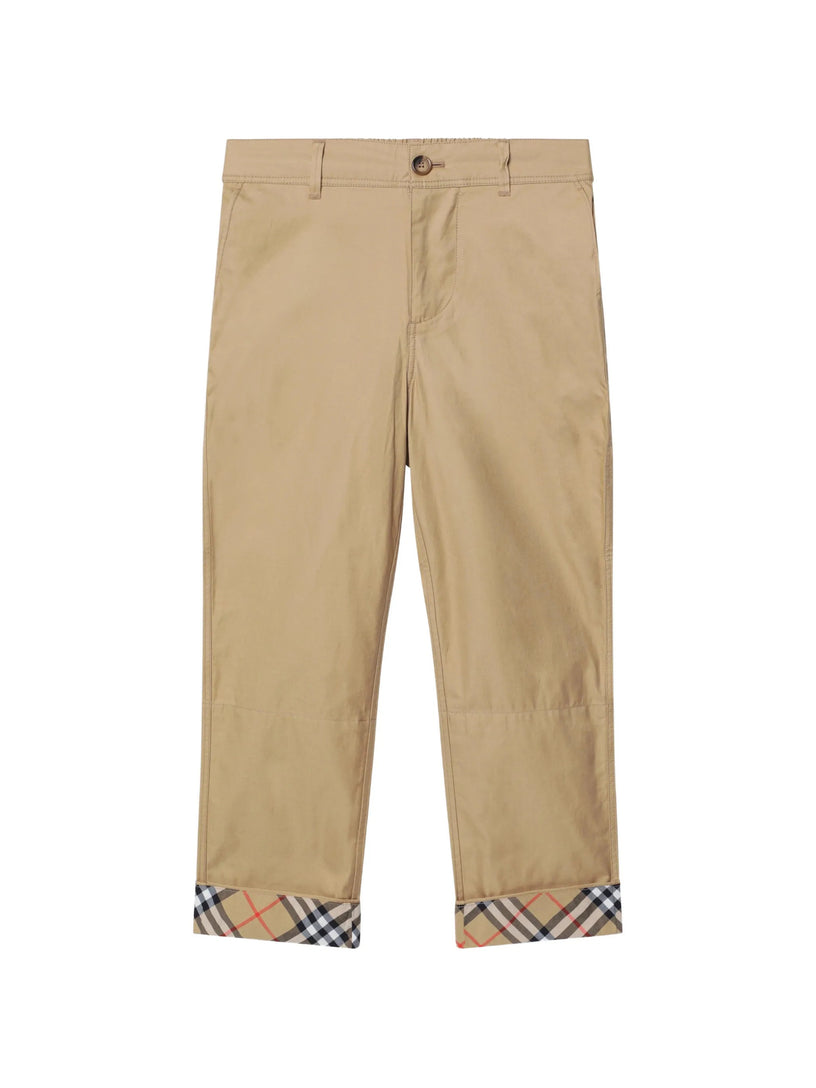 Pantaloni con risvolti Check
