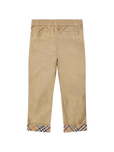Pantaloni con risvolti Check