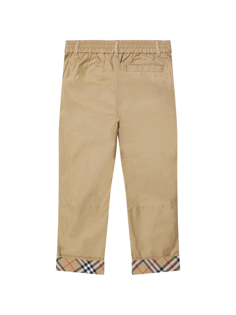 Pantaloni con risvolti Check