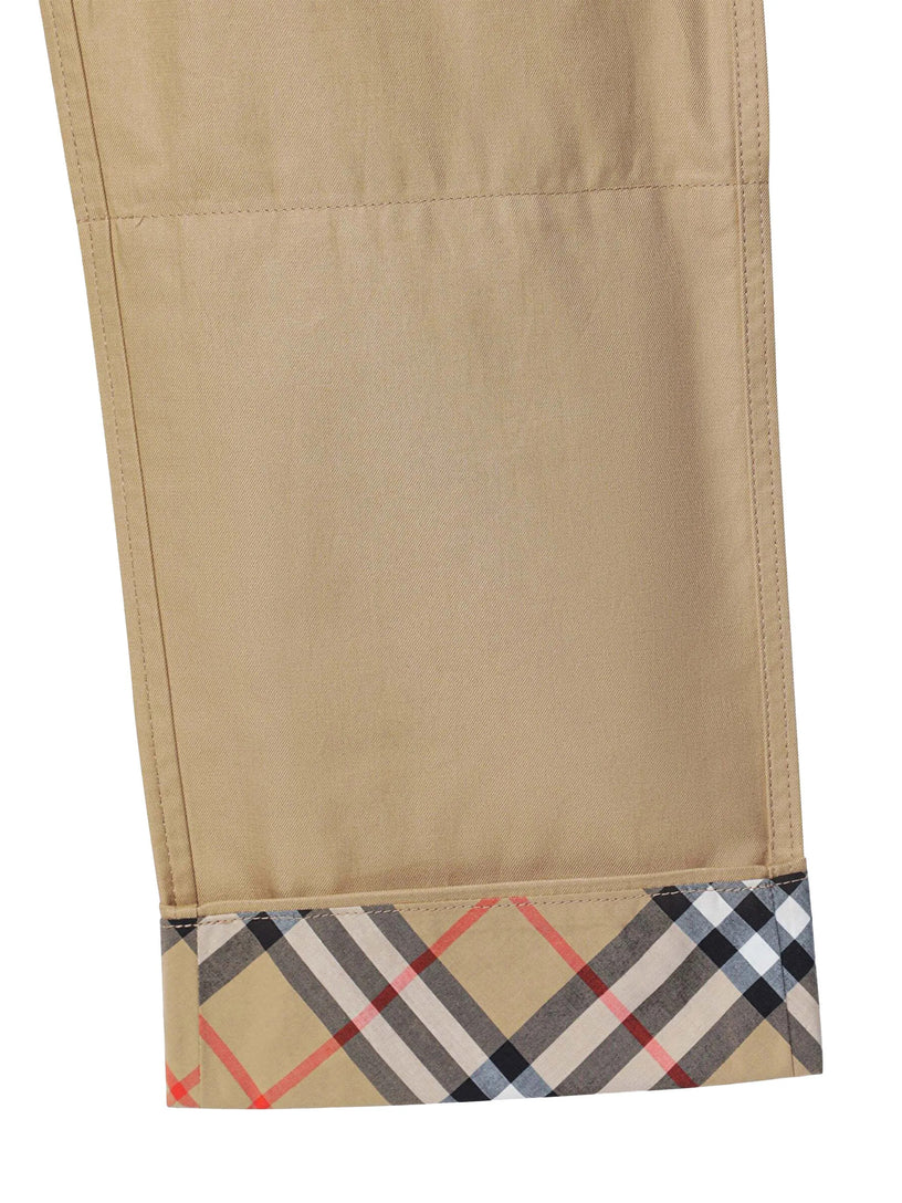 Pantaloni con risvolti Check