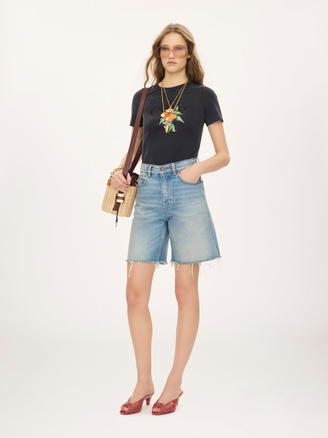 T-shirt baby fit con logo in jersey di cotone