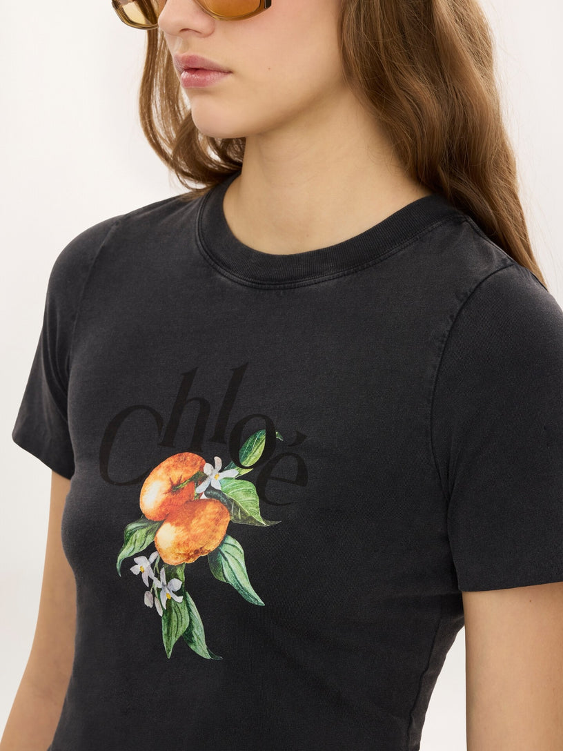 T-shirt baby fit con logo in jersey di cotone