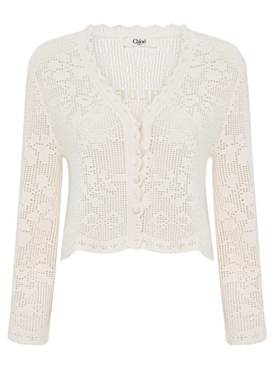 Cardigan corto in maglia di cotone