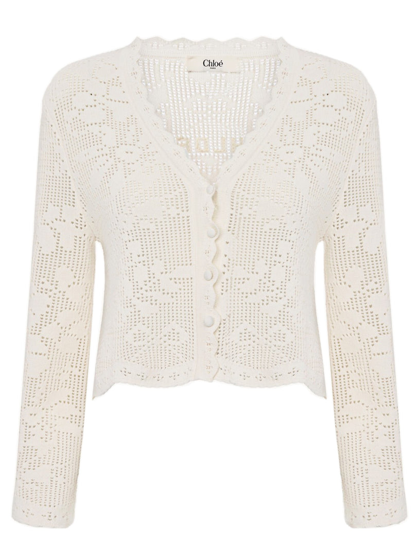 Cardigan corto in maglia di cotone