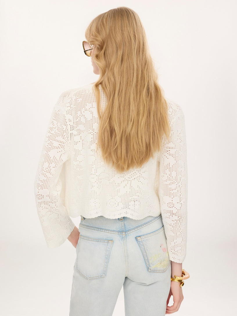 Cardigan corto in maglia di cotone