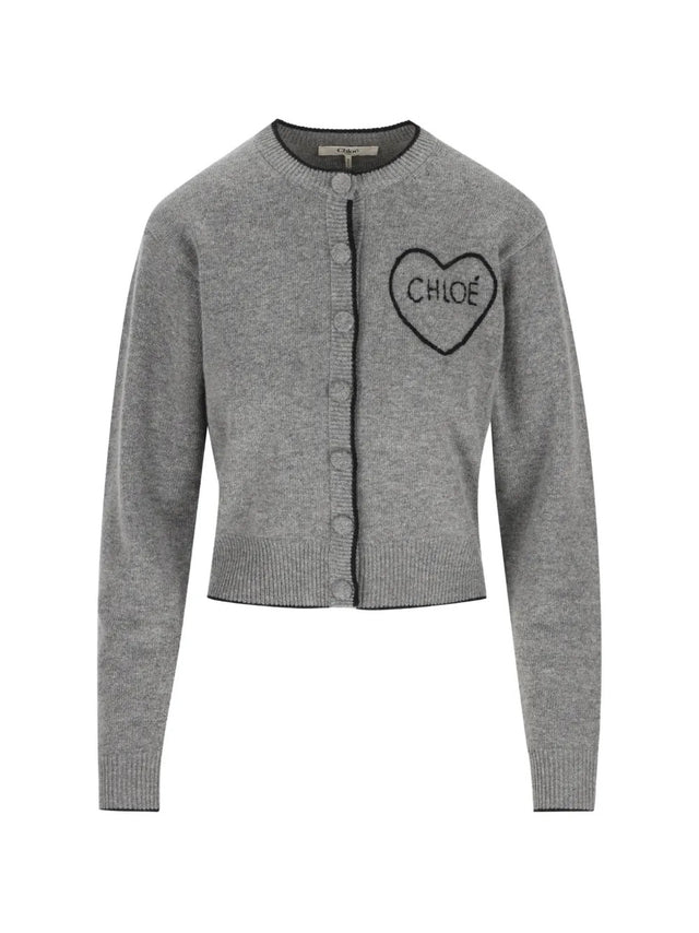 Cardigan aderente con logo