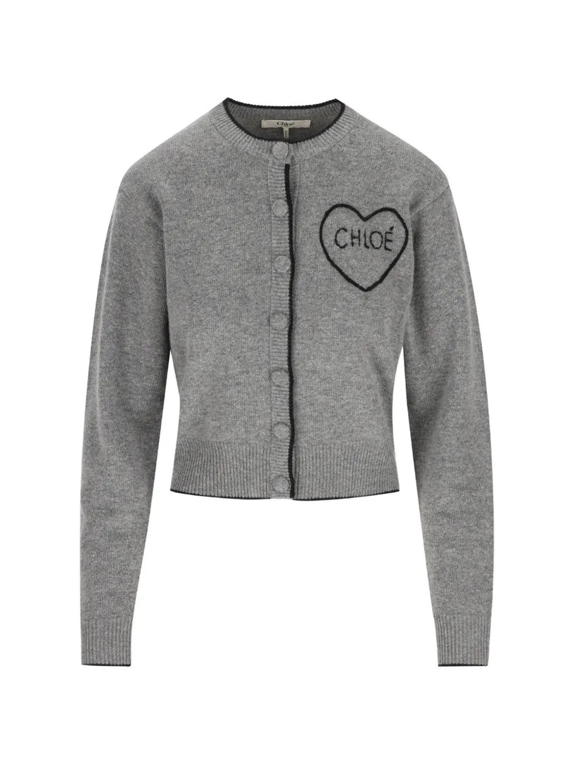 Cardigan aderente con logo