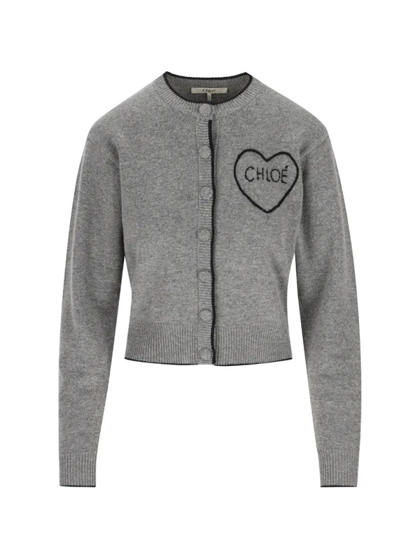 Fitted logo cardigan
