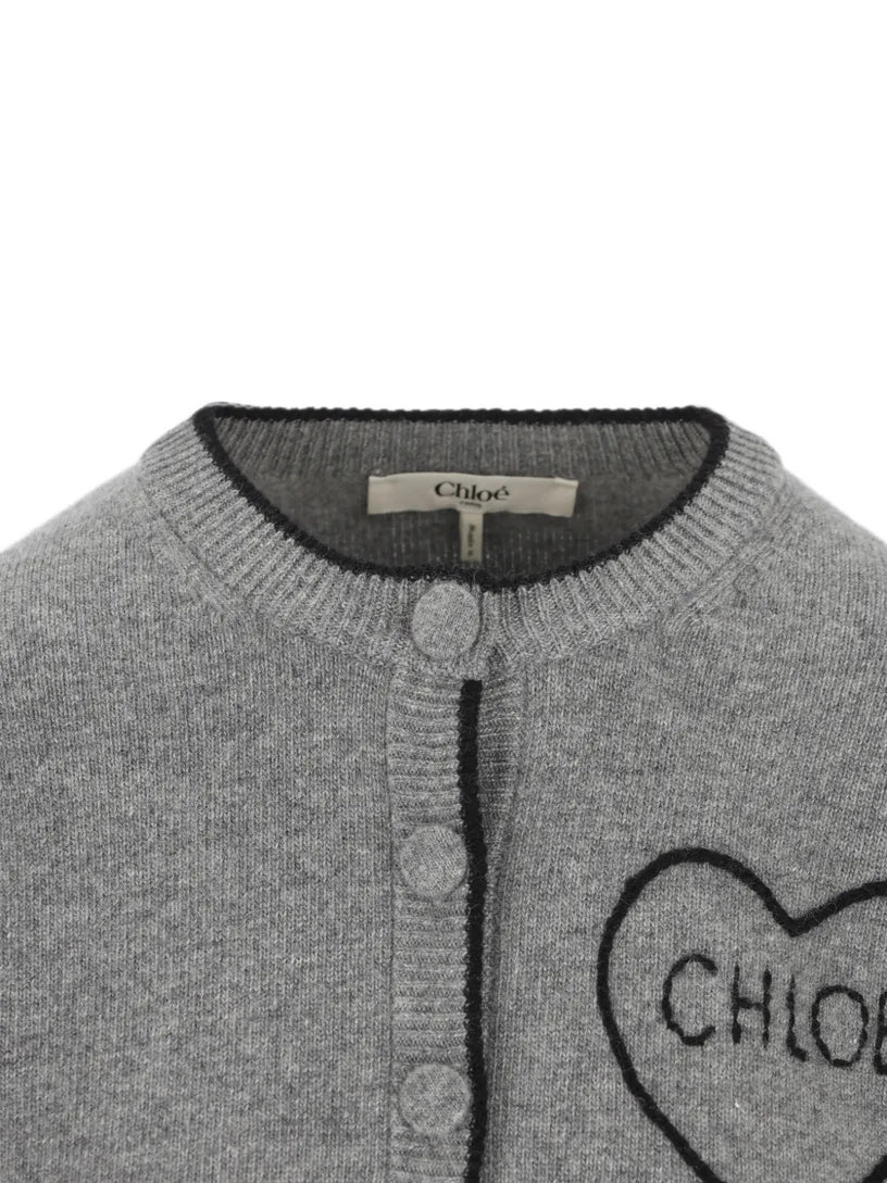 Cardigan aderente con logo