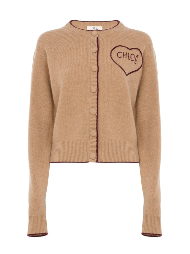 Cardigan aderente con logo