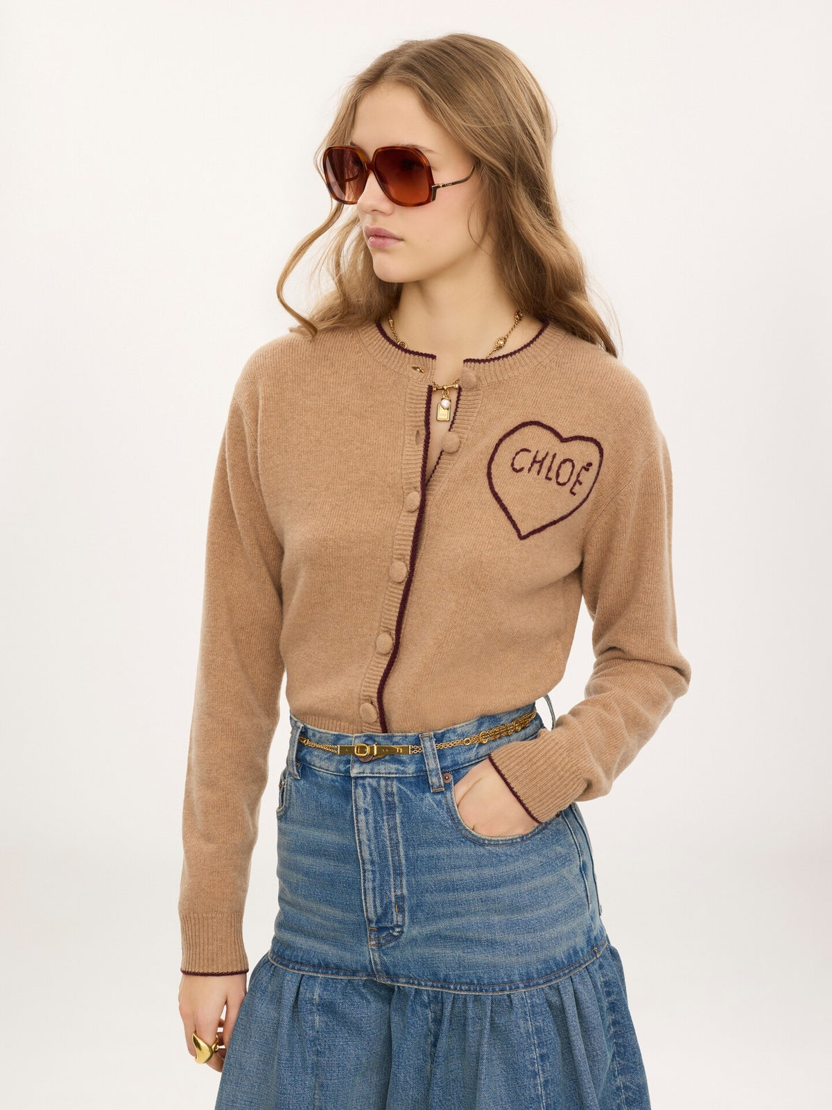 Cardigan aderente con logo