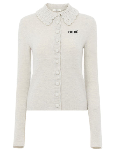 Cardigan aderente con logo