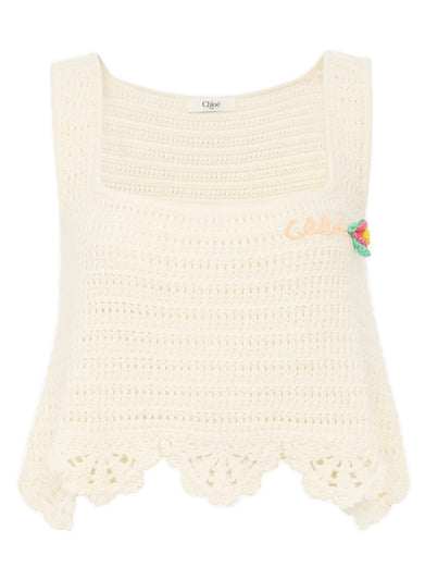Top corto  in maglia all’uncinetto