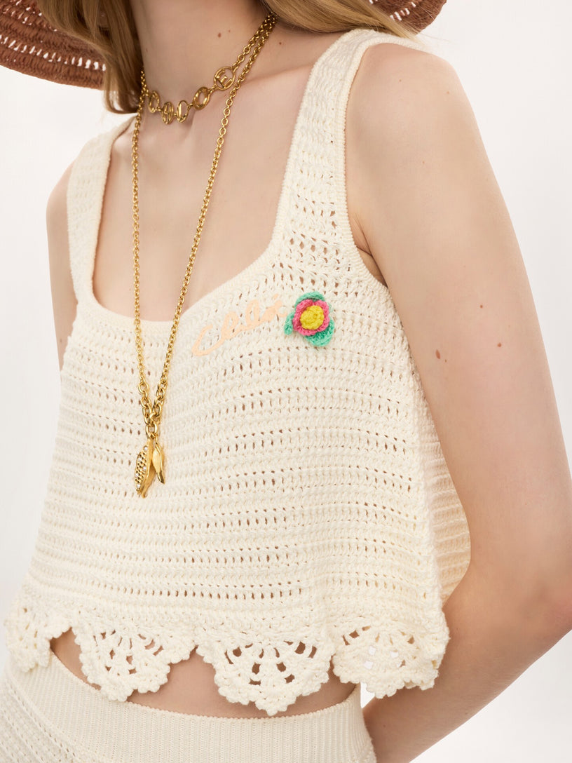 Top corto  in maglia all’uncinetto