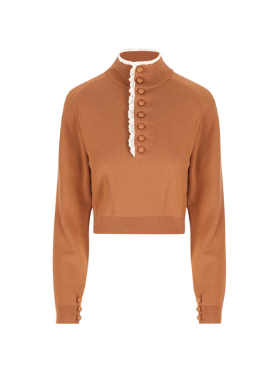 Pullover con pizzo