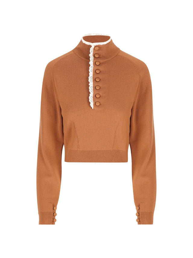 Pullover con pizzo