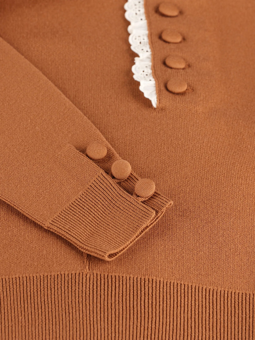 Pullover con pizzo