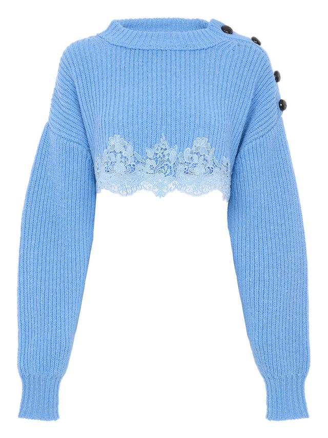Pullover corto con pizzo