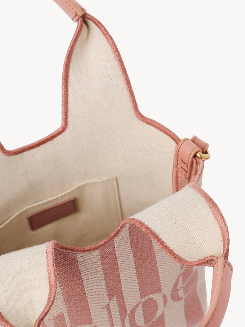 Mini borsa tote Chloé a righe in jacquard
