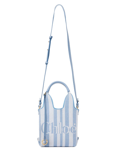Mini borsa tote Chloé a righe in jacquard