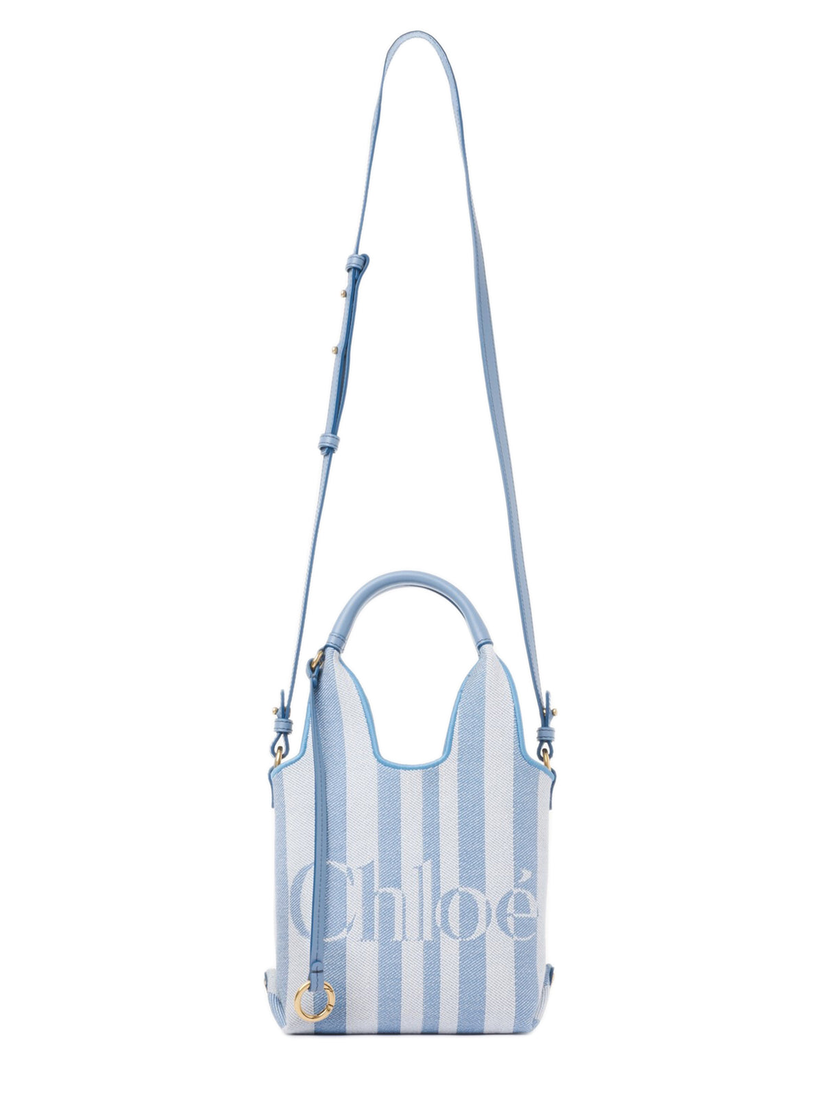 Mini borsa tote Chloé a righe in jacquard