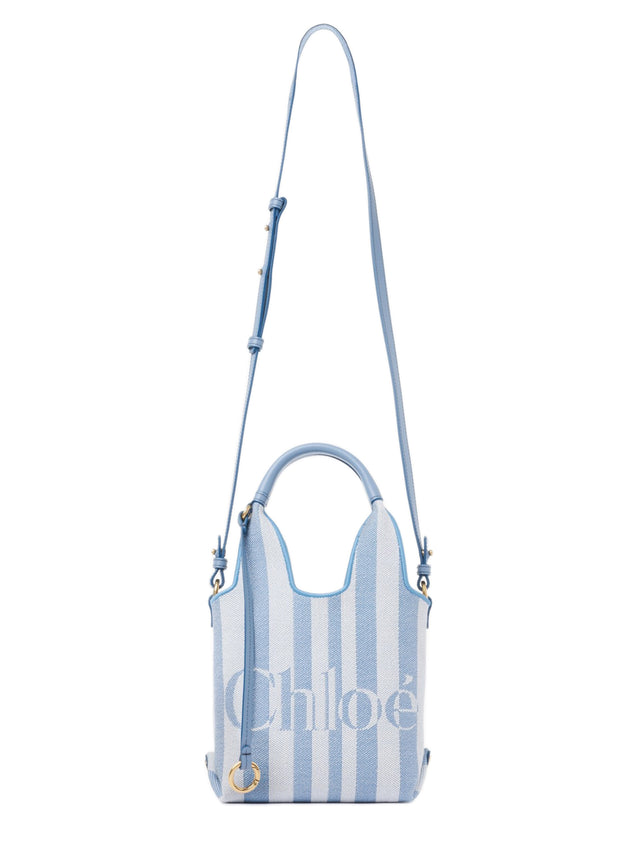 Mini borsa tote Chloé a righe in jacquard