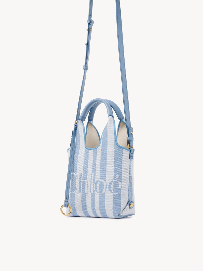 Mini borsa tote Chloé a righe in jacquard