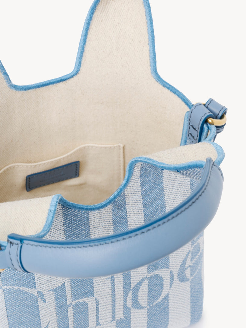 Mini borsa tote Chloé a righe in jacquard