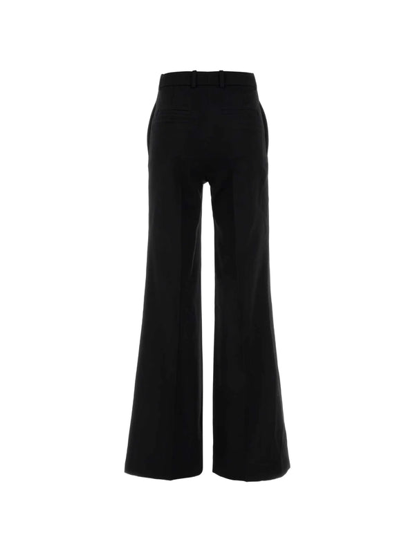 Pressed-crease flared trousers