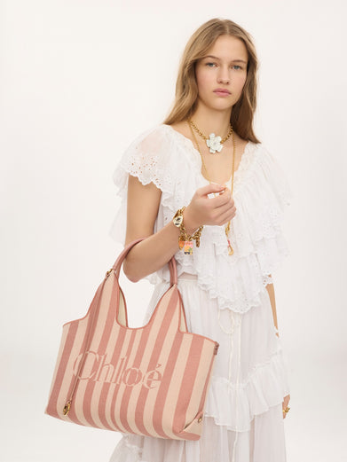 Tote bag Chloé Stripy east-west in jacquard