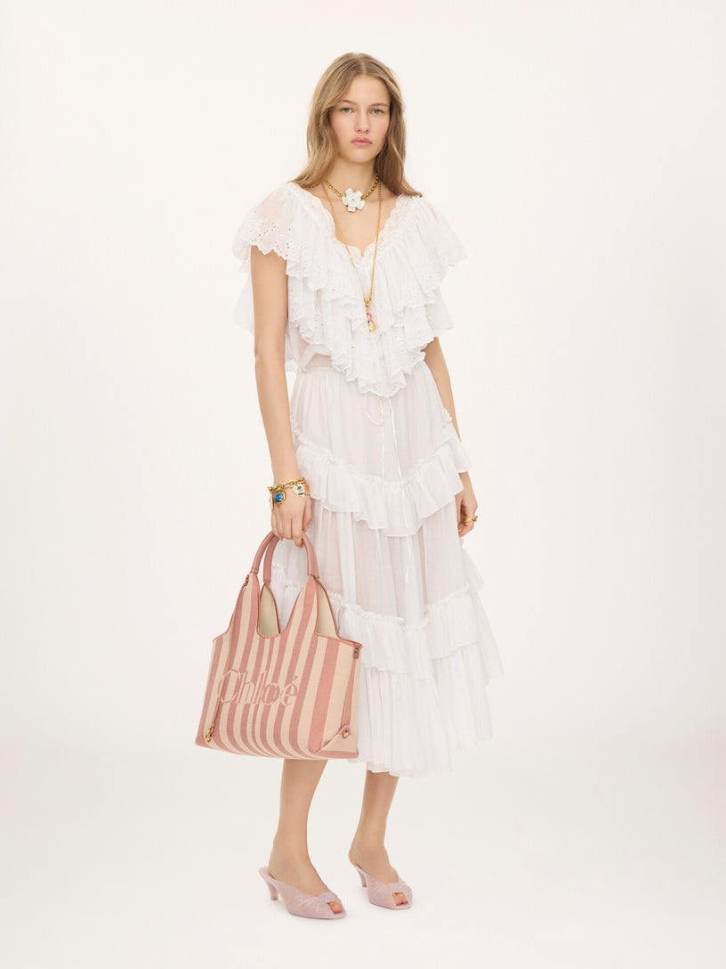 Tote bag Chloé Stripy east-west in jacquard