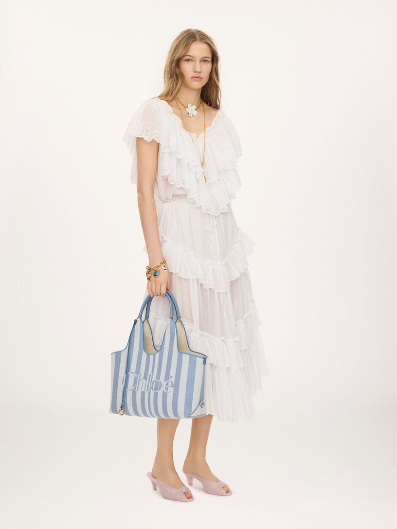 Tote bag Chloé Stripy east-west in jacquard