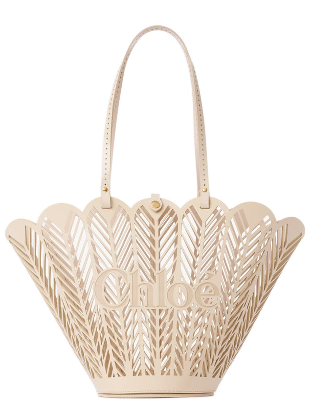 Borsa cesto Chloé Soleil in pelle di vitello verniciata